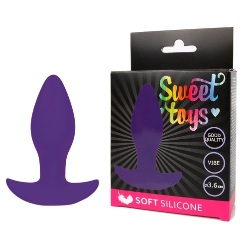 Втулка анальна з вібрацією Sweet Toys L 85 мм d 36 мм, Колір Фіолетовий - 1
