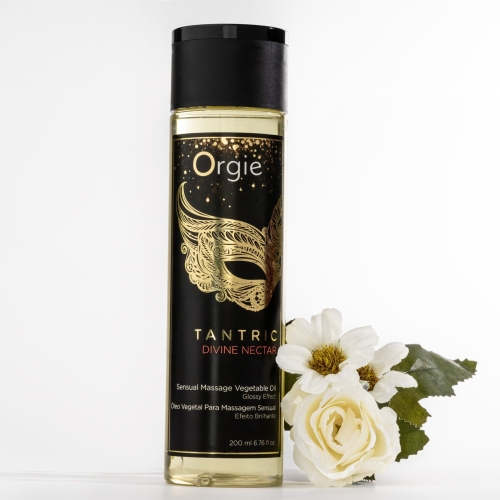 Масажна олія для тантричного масажу з ароматом білого вина та гранату Orgie Tantric Divine Nectar 200 мл - 4