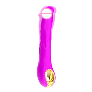 Вібратор реалістичний вагінальний та для точки G фіолетовий Cottelli Collection Flexible stem