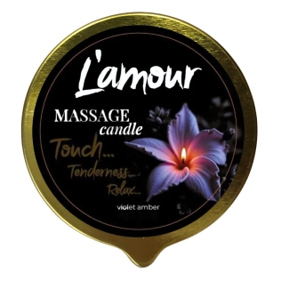 Масажна свічка золота з ароматом фіолетової амбри L'amour Violet Amber 70 мл