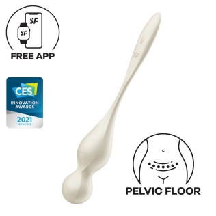 Вагинальные шарики с вибрацией и смарт управлением белого цвета Satisfyer Love Birds 1