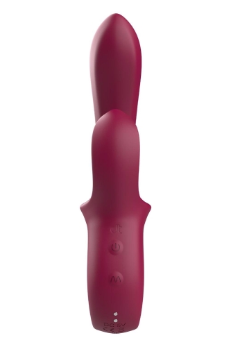 Вібратор-кролик із ручкою гачком червоний Dreamtoys Glam Duo Vibrator - 5