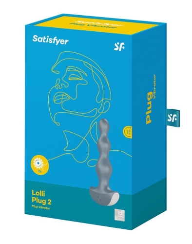 Анальный 12/3,2 см стимулятор-бусины с двумя моторами Satisfyer Lolli-Plug 2 (ice blue) Пробка Лолли - 6