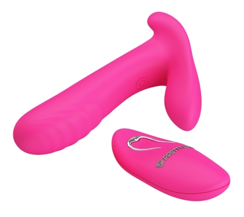 Вібратор вагінальний з стимулятором клітора на пульті ДУ рожевий Pretty Love Remote Control Massager - 5