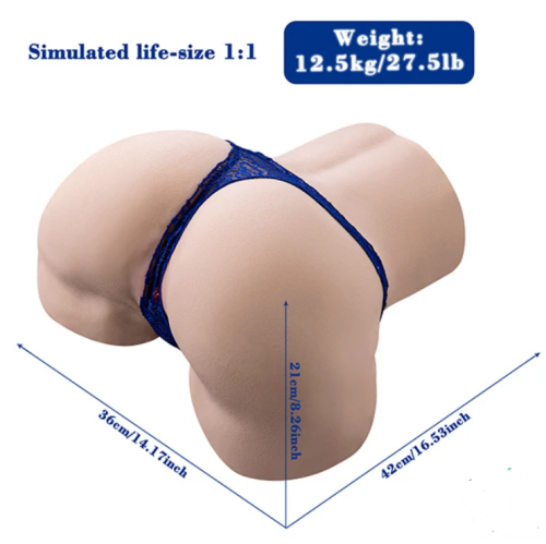 Реалістичний мастурбатор торс вагіна з анусом тілесного кольору XISE Gina thrusting - 2