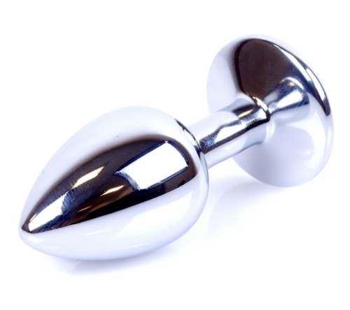 Анальная пробка с камешком серебристого цвета Boss of toys Boss Series Jewellery plug размер S - 3