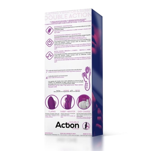 Вибратор с клиторальным отростком Action No Eleven G-Spot для стимуляции и режимом пульсации фиолетовый - 3