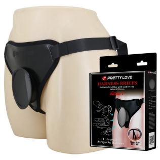 Трусики для страпону з відкритим доступом чорні LYBAILE Harness Briefs Galudio I