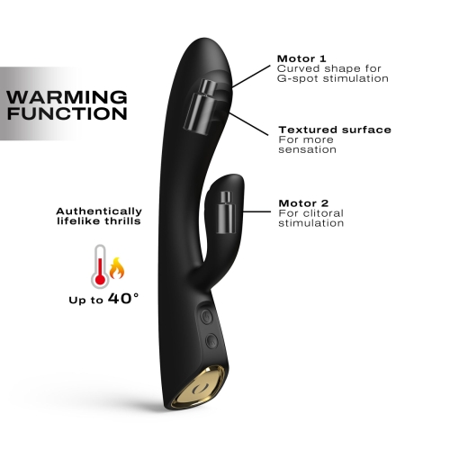 Вібратор із відростком для клітора чорного кольору Dorcel FLEXI RABBIT - 2