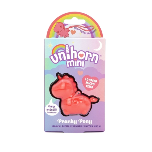 Вібратор брелок міні-одноріжка для клітора персикового кольору Unihorn Mini Pony - 6