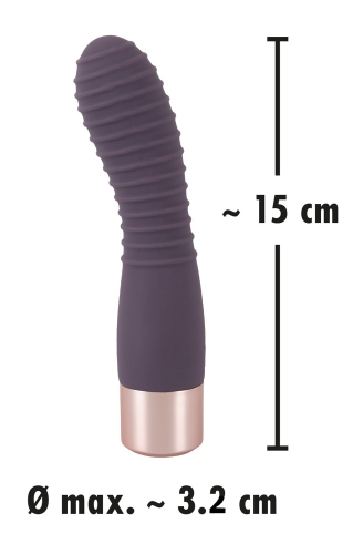 Вибратор ребристый силиконовый фиолетового цвета Elegant Series Flexy Vibe - 10