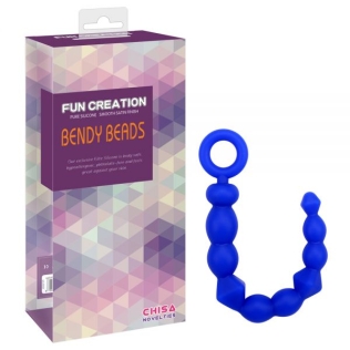 Силиконовая анальная цепочка синяя Chica BENDY BEADS