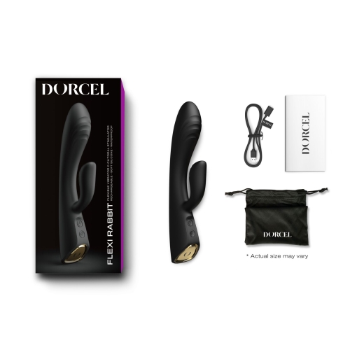 Вібратор із відростком для клітора чорного кольору Dorcel FLEXI RABBIT - 7