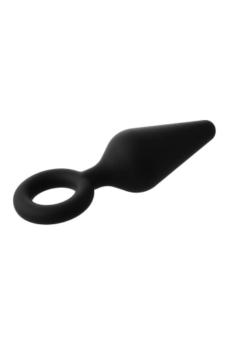 Анальная пробка с кольцом черная Dreamtoys FANTASSTIC размер Medium - 4