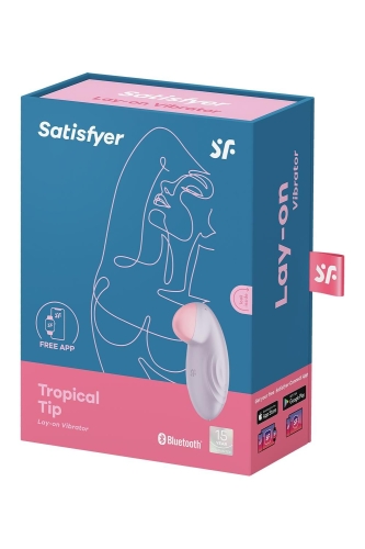 Клиторальный стимулятор с управлением со смартфона сиреневого цвета Satisfyer Tropical tip - 8