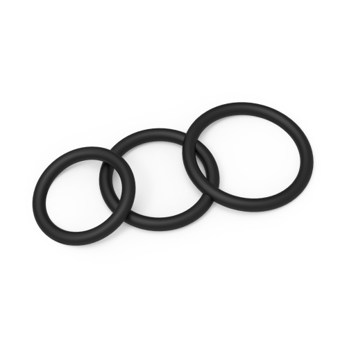 Эрекционные кольца на член черного цвета Erospace Men’s Play Set Of 3 Cock Rings модель B7 3 штуки - 4