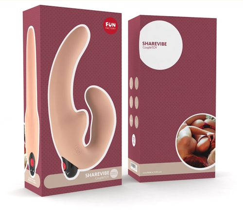 Безременной страпон з вібрацією Sharevibe Fun Factory бежевий - 4