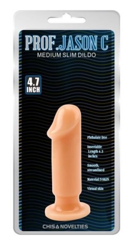 Анальна пробка на присоску тілесного кольору у вигляді пеніса Small slim dildo - 1