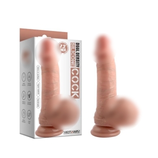 Фалоімітатор реалістичний на присосці Dual-Layered Nature-Feel Silicone Dildo 7.2 тілесний