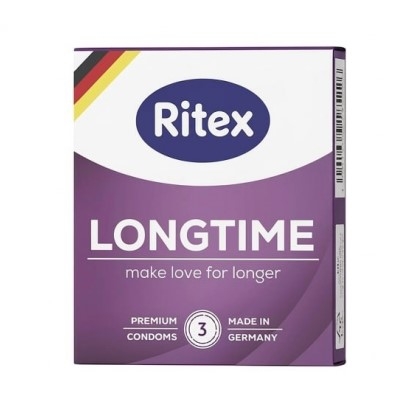 Презервативы с плотным прилеганием с эффектом кольца у основания Ritex Long Time 3 штуки - 1