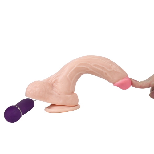 Вібратор реалістичний на присосці тілесного кольору з пультом ДК Xise Holy Dragon vibrating dildo - 4