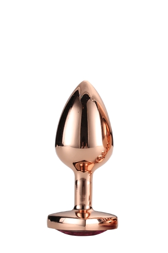Анальная пробка золотистая с розовым камнем в виде сердечка 7,1 х 2,7 см Dream Toys Gleming Love - 3