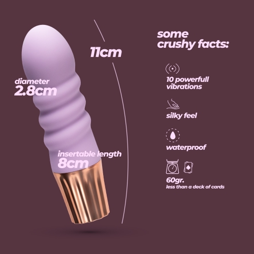 Міні-вібратор кліторальний лавандовий Crushious Mellow Bubbles - 10
