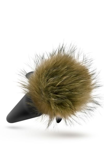 Анальна пробка з жовтим хвостиком кролика POM PLUGS BROWN - 5