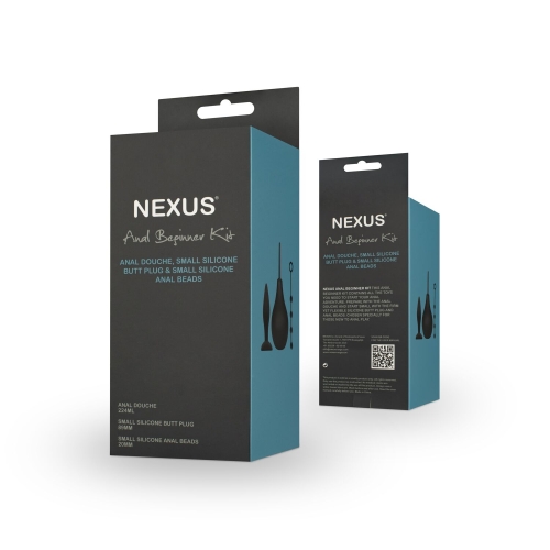Набір анальна пробка анальні намисто та анальний душ чорного кольору Nexus ANAL BEGINNER KIT - 4