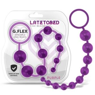 Анальные бусы с кольцом фиолетовые Latetobed G.flex Bendable Thai Anal Beads 