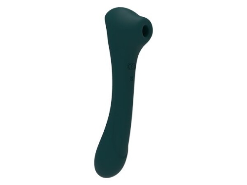 Вакуумный клиторальный стимулятор и вибратор 2 в 1черный Alive New Midnight Quiver Teal - 1