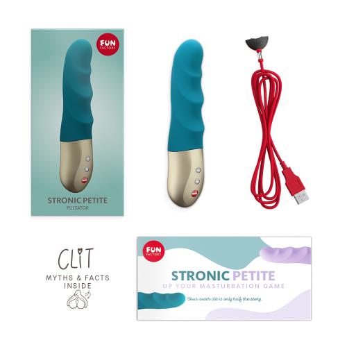 Пульсатор вібратор Блакитний вагінальний з хвилями FUN FACTORY Stronic Petite - 7