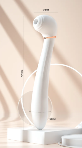 Вібромасажер Ванд з вакуумом та вібрацією колір білий We love Desirable wand - 3