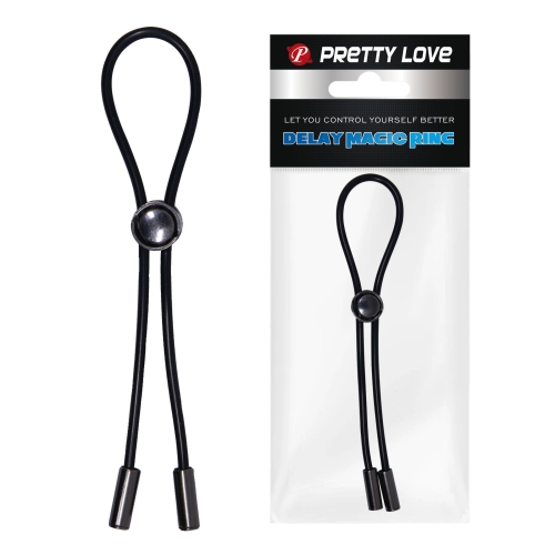Ерекційна петля для члена чорна lybaile pretty love delay magic ring - 1