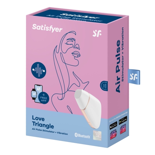Вакуумный бесконтактный смарт вибратор для клитора белый Satisfyer Love Triangle - 7