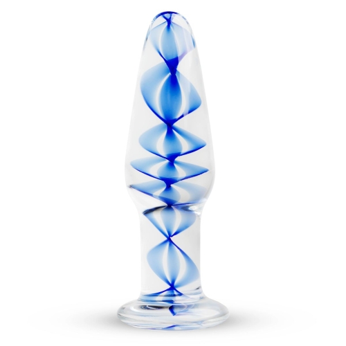 Анальна пробка скляна з внутрішньою спіраллю Gildo Glass buttplug No. 23 - 1
