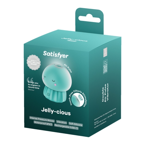 Вакуумний кліторальний стимулятор зелений Satisfyer Jelly-cious - 5