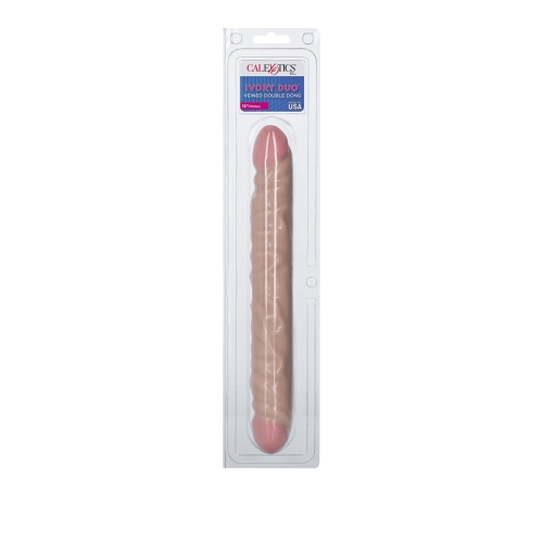 Фалоімітатор двосторонній реалістичний бежевого кольору California Exotic Novelties - 2