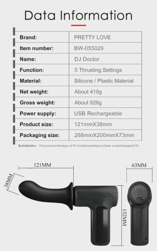 Вибратор пистолет для точки G черный Lybaile Dj Doctor Massage Gun - 23