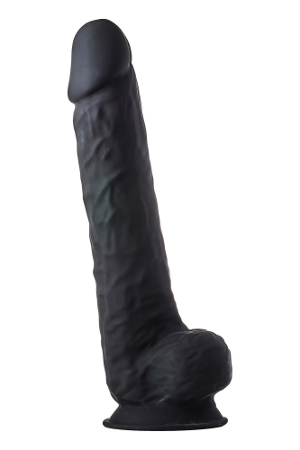 Фаллоимитатор гигантский реалистичный с мошонкой на присоске черный Dreamtoys Real Love - 2