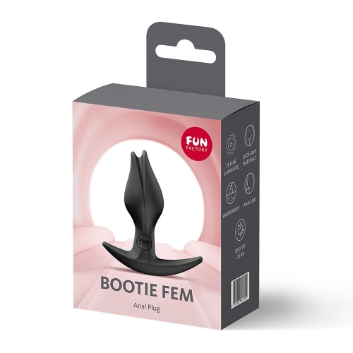 Анальна пробка із тонким обмежувачем у вигляді бутона чорна Fun Factory BOOTIE FEM - 7