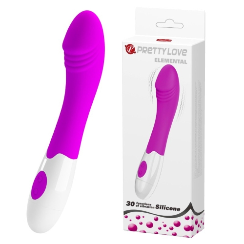 Вібратор для точки G ребристий біло-фуксія Lybaile Pretty Love Elemental Vibrator - 1