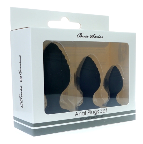 Анальні пробки чорного кольору 3 штуки BOSS of TOYS Boss Series Anal Plugs - 4