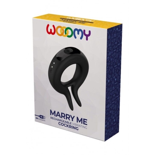Ерекційне віброкільце чорного кольору Wooomy Marry Me - 4