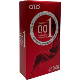 Презервативи з натурального латексу з ребристою та точковою структурою Olo Red Bare 10 штук