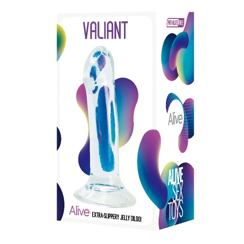Фаллоимитатор на присоске прозрачного цвета Alive Valiant Jelly - 2