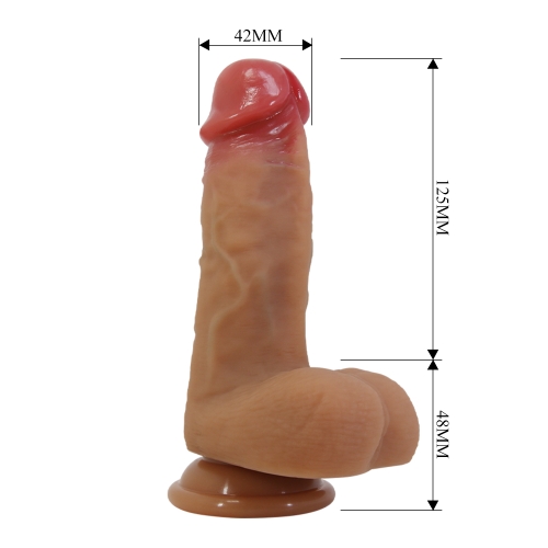 Страпон ременной реалистичный женский силиконовый телесный Lybaile Pretty Love Fogg 4.7 Dildo with Harness Briefs - 9