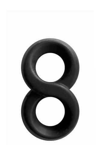 Эрекционное кольцо в форме восьмерки черного цвета NS Novelties Renegade infinity ring - 1