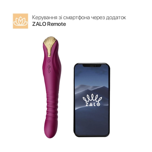 Вибратор пульсатор для точки G в форме королевской короны с управлением со смартфона фиолетового цвета Zalo King Obsidian - 2