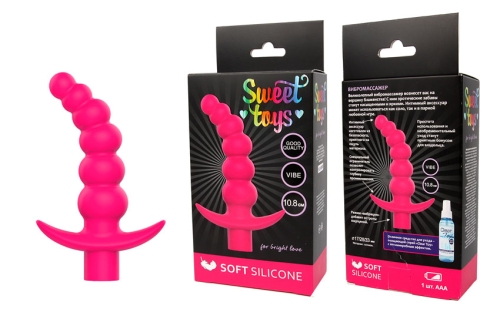 Вибратор 10,8 см/1,7x2,8x3,3 см универсальный шарообразный SWEET TOYS ярко-розовый - 1